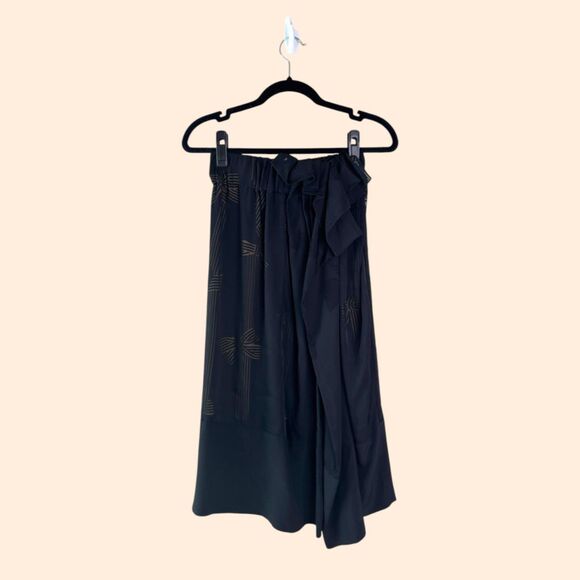 Stella McCartney Black Bow Silk Midi Skirt - Picture 1 of 7